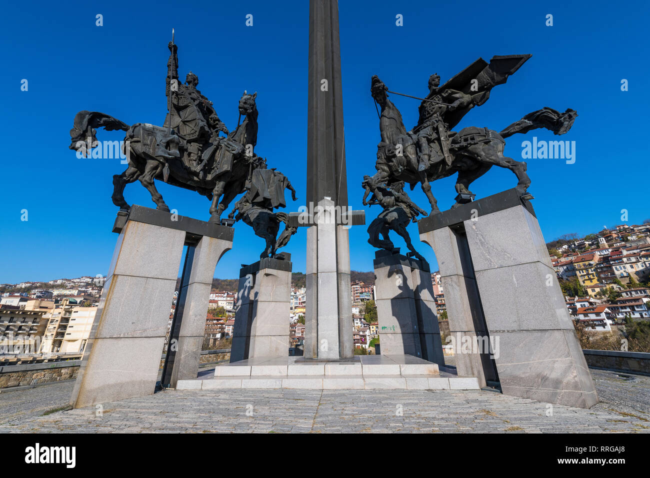 Il monumento di Asenevci, Veliko Tarnovo, Bulgaria, Europa Foto Stock