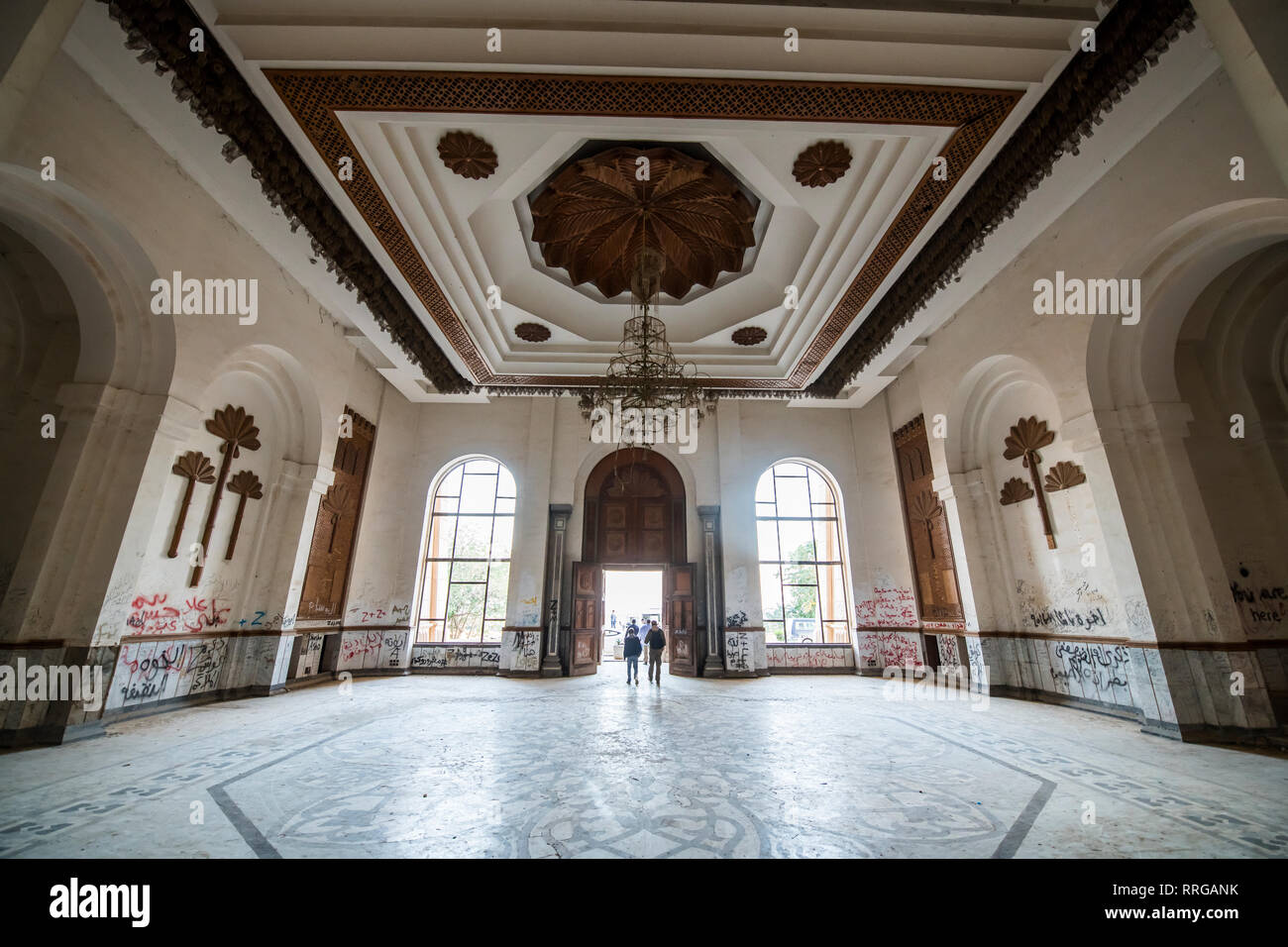 Il palazzo estivo di Saddam Hussein, Babilonia, Iraq, Medio Oriente Foto Stock