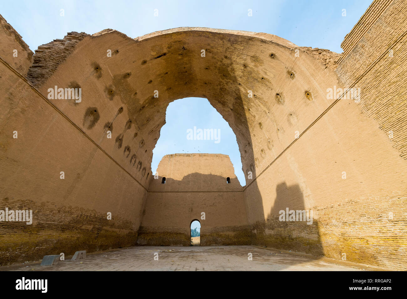 La città antica di Ctesiphon con più grande arco in mattoni nel mondo, Ctesiphon, Iraq, Medio Oriente Foto Stock