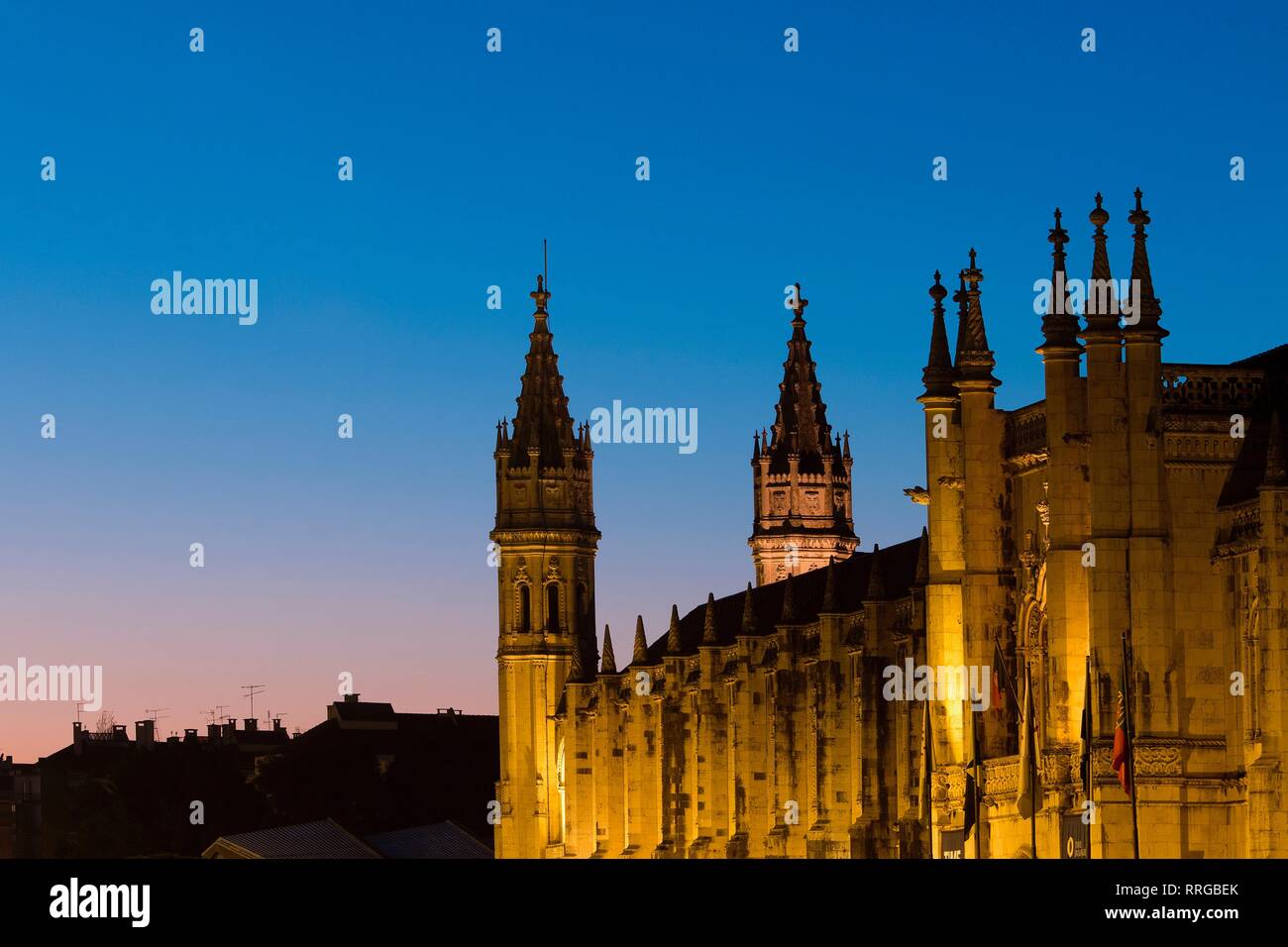 Il Monastero di Jeronimos, Sito Patrimonio Mondiale dell'UNESCO, Belem, Lisbona, Portogallo, Europa Foto Stock