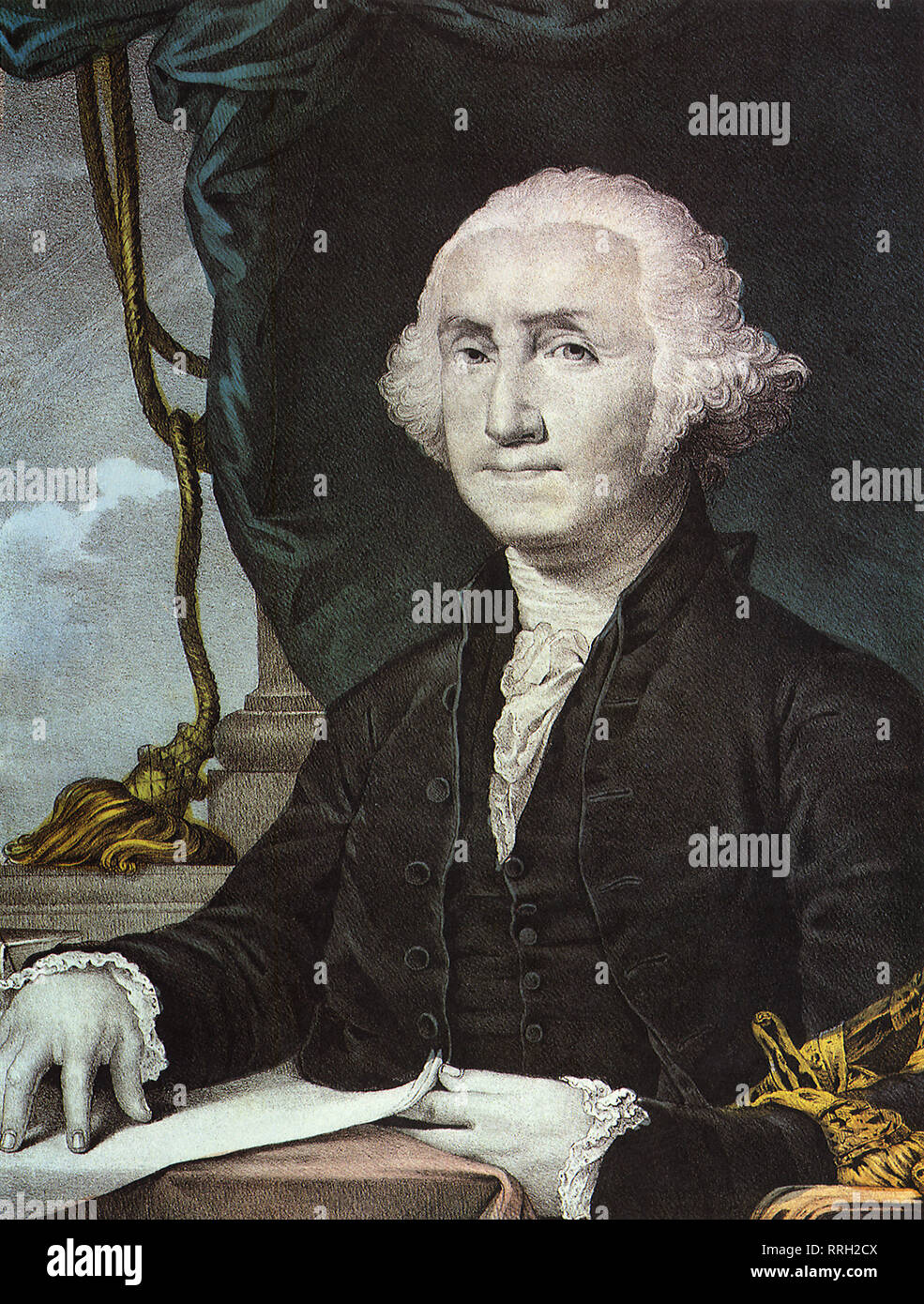 George Washington, il primo Presidente degli Stati Uniti in 1789. Foto Stock