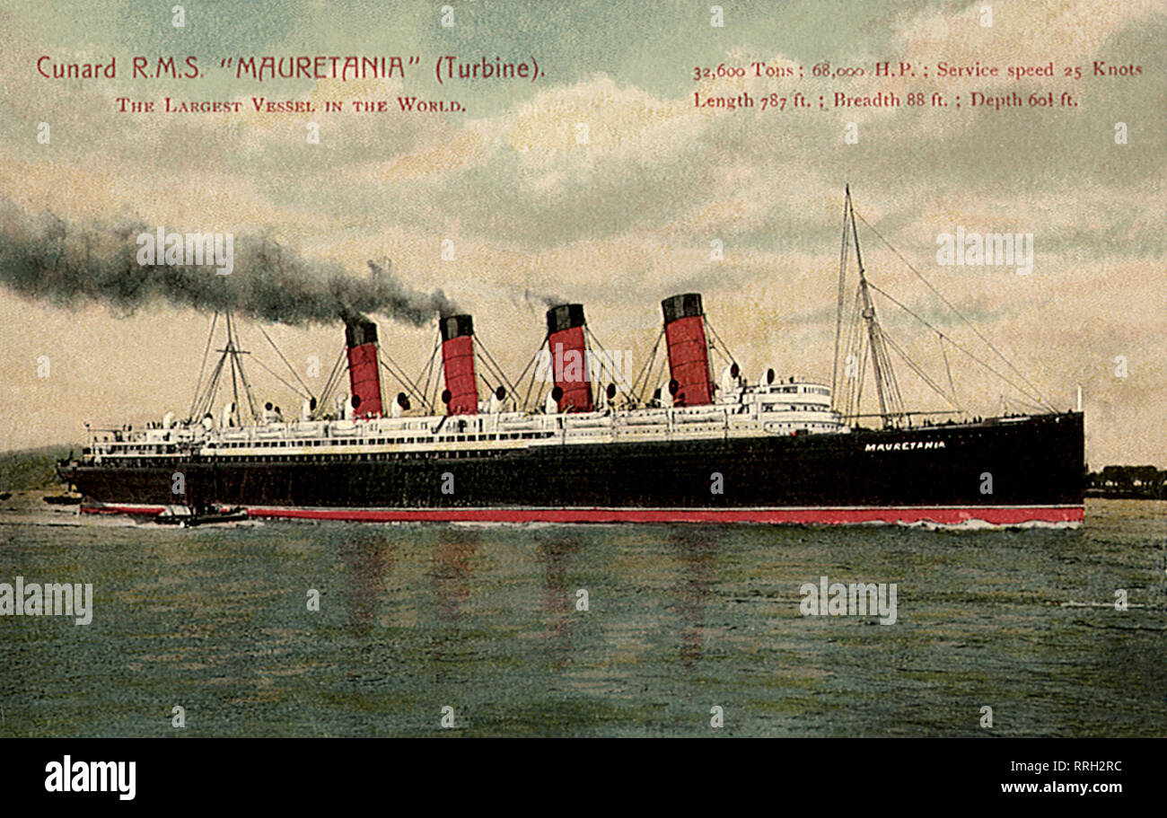 Cunard R.M.S. Mauritania. Foto Stock