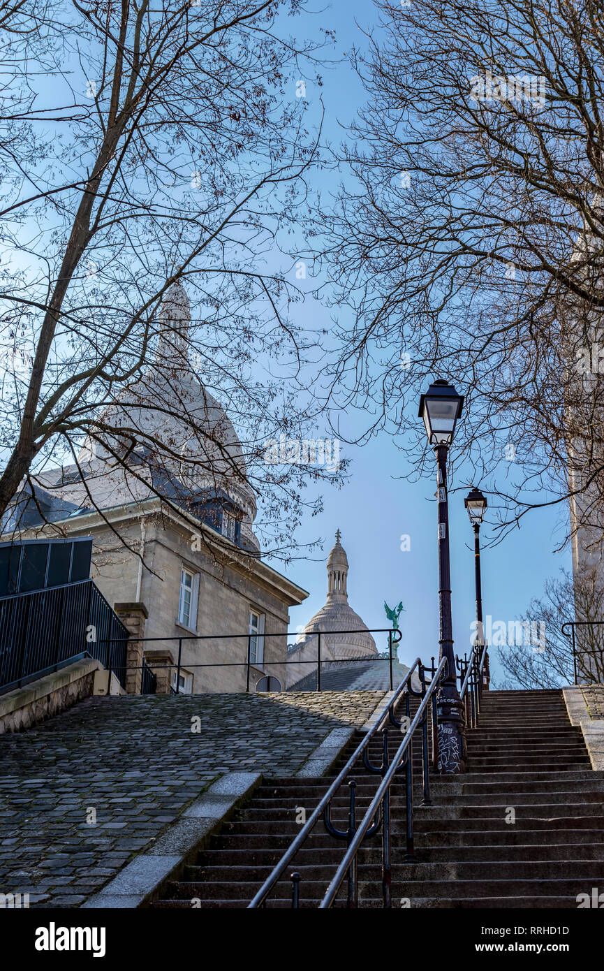 Scalinata di Montmartre a Parigi, Francia Foto Stock