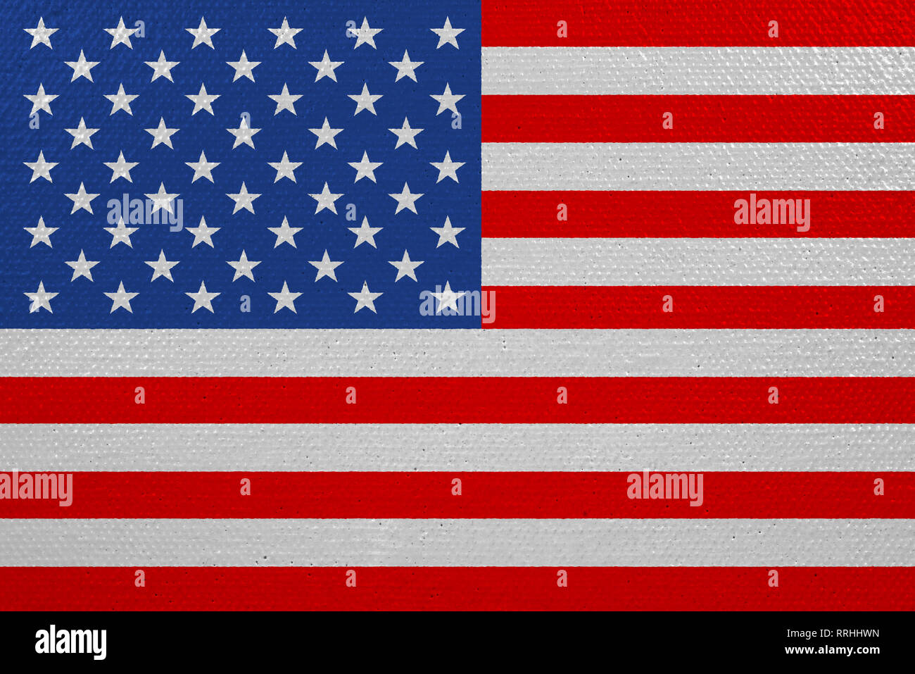 Stati Uniti bandiera su tela Foto Stock