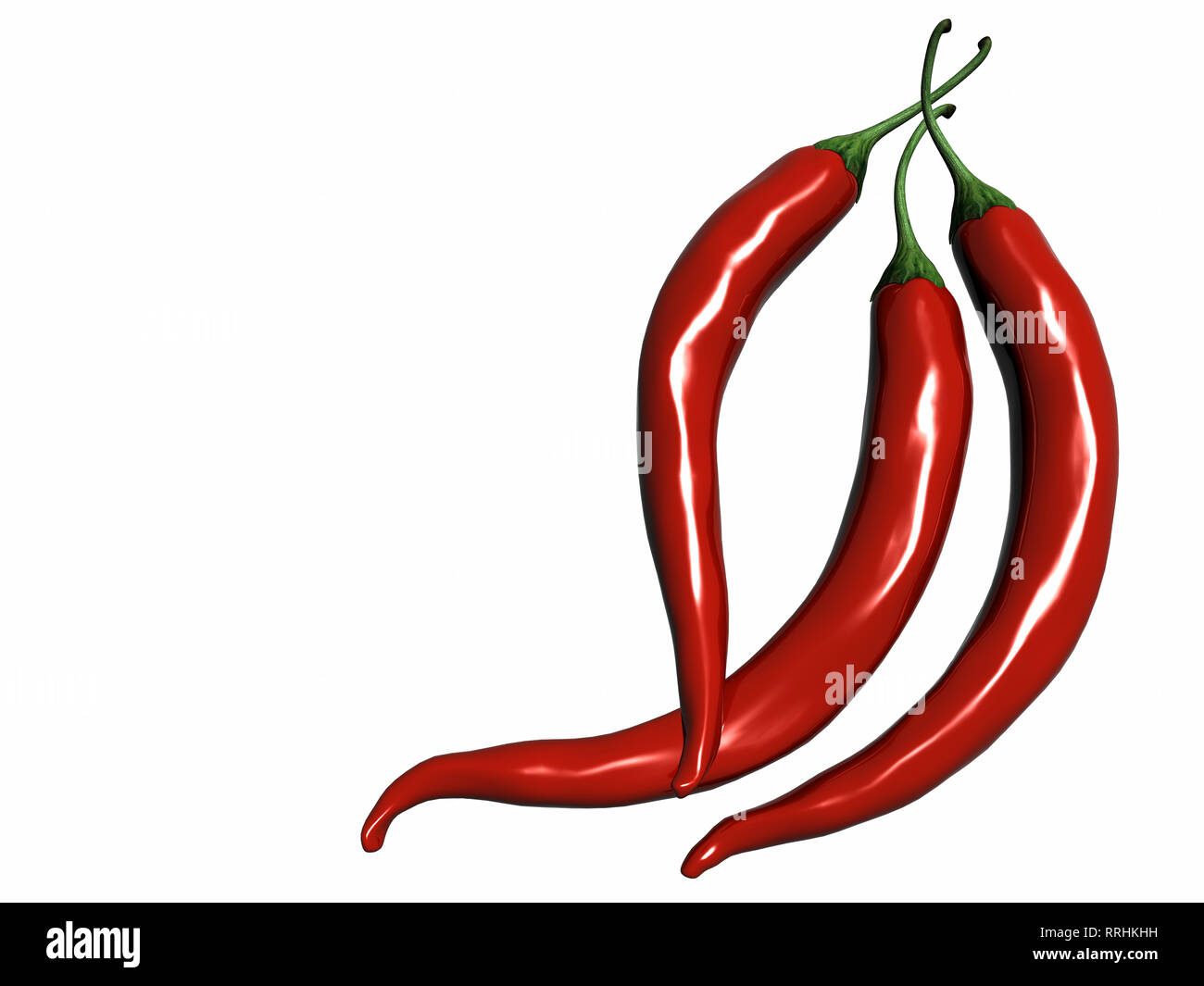 3D render peperoncino rosso Foto Stock