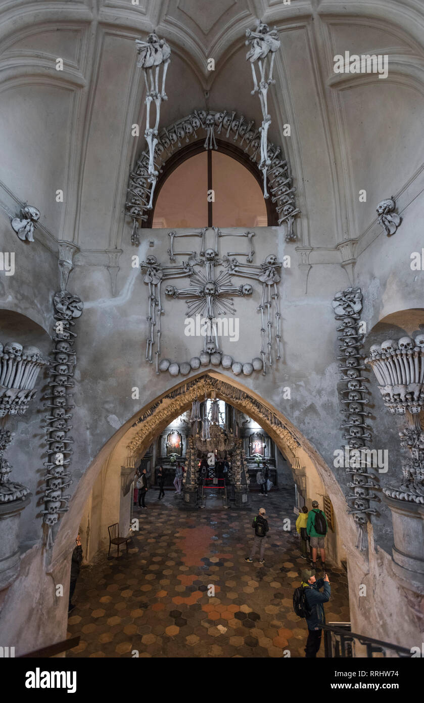 Sedlec ossario, Kutna Hora, Repubblica Ceca, Europa Foto Stock