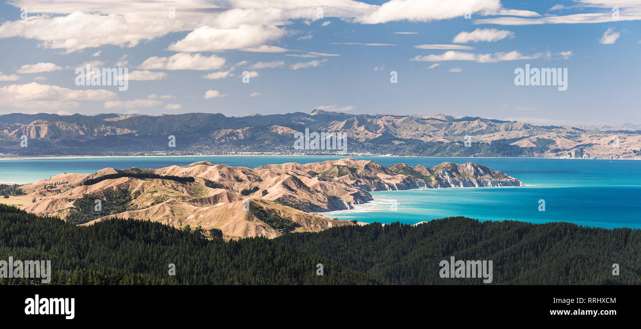 Il paesaggio costiero, Gisborne Regione, Isola del nord, Nuova Zelanda, Pacific Foto Stock