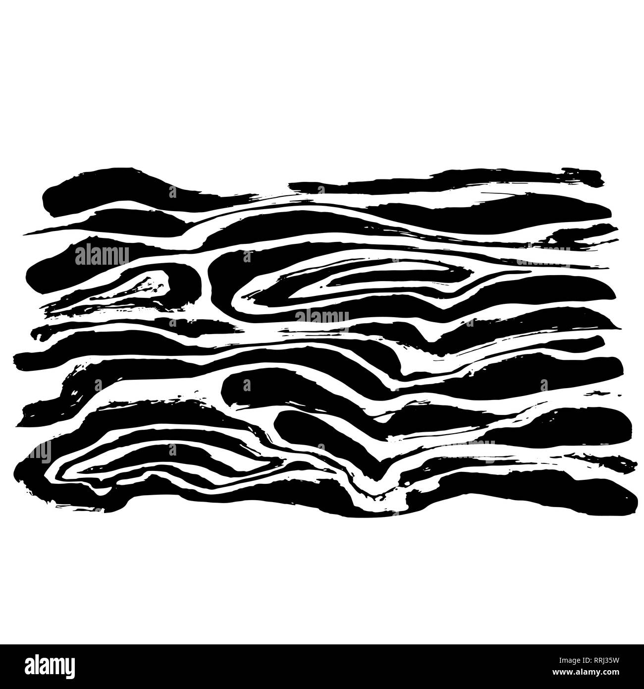 Spazzola in legno verniciato seamless pattern. Le strisce bianche e nere grunge background. Illustrazione Vettoriale