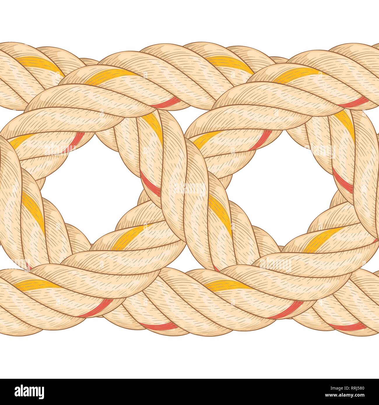 Modello senza soluzione di continuità con la fune piegatura. Illustrazione Vettoriale