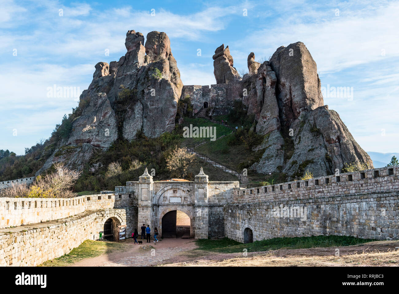 Kaleto rock fortezza, formazioni rocciose, Belogradchik, Bulgaria, Europa Foto Stock