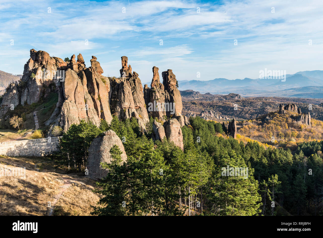 Kaleto rock fortezza, formazioni rocciose, Belogradchik, Bulgaria, Europa Foto Stock