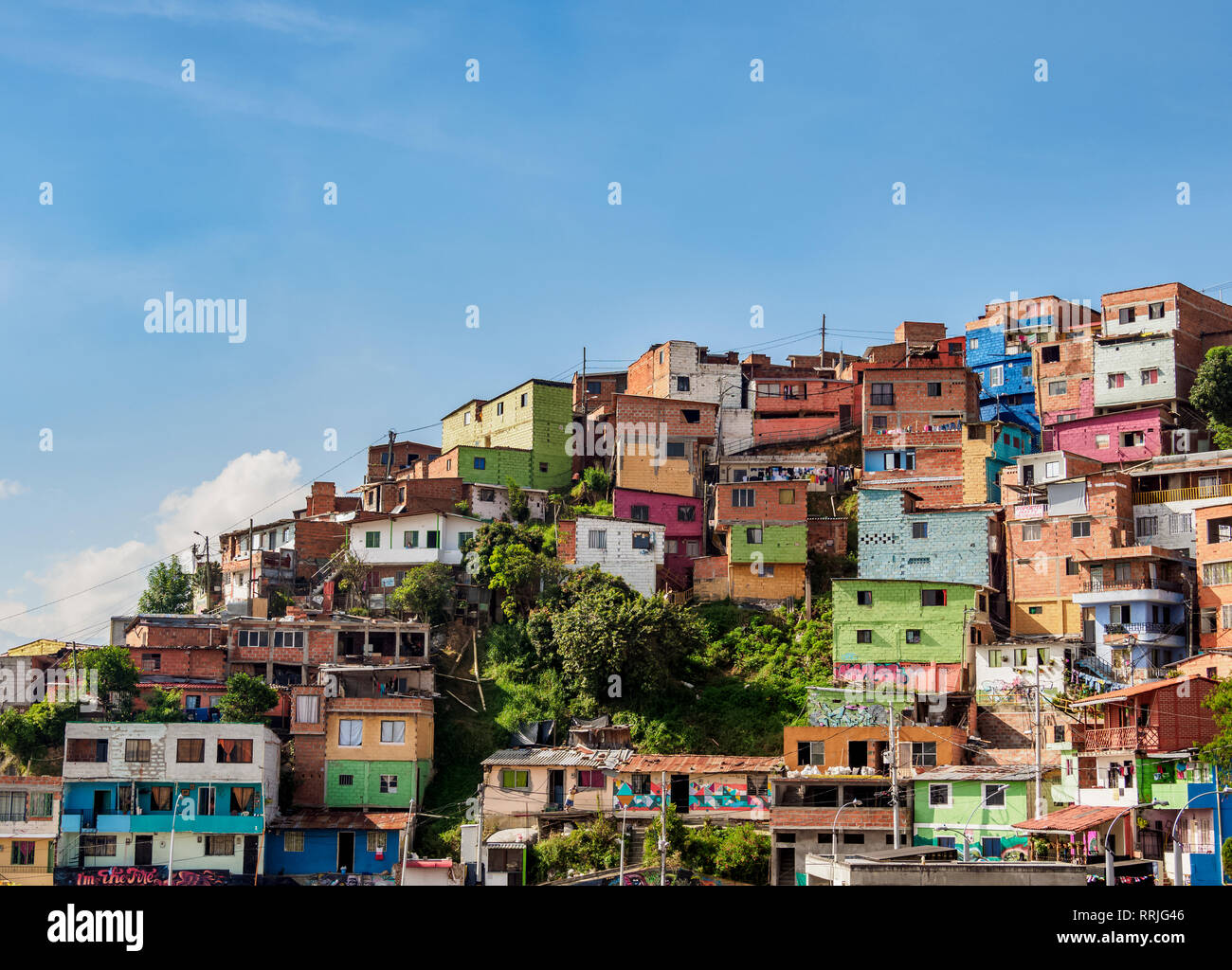 Comuna 13, Medellin, dipartimento di Antioquia, Colombia, Sud America Foto Stock