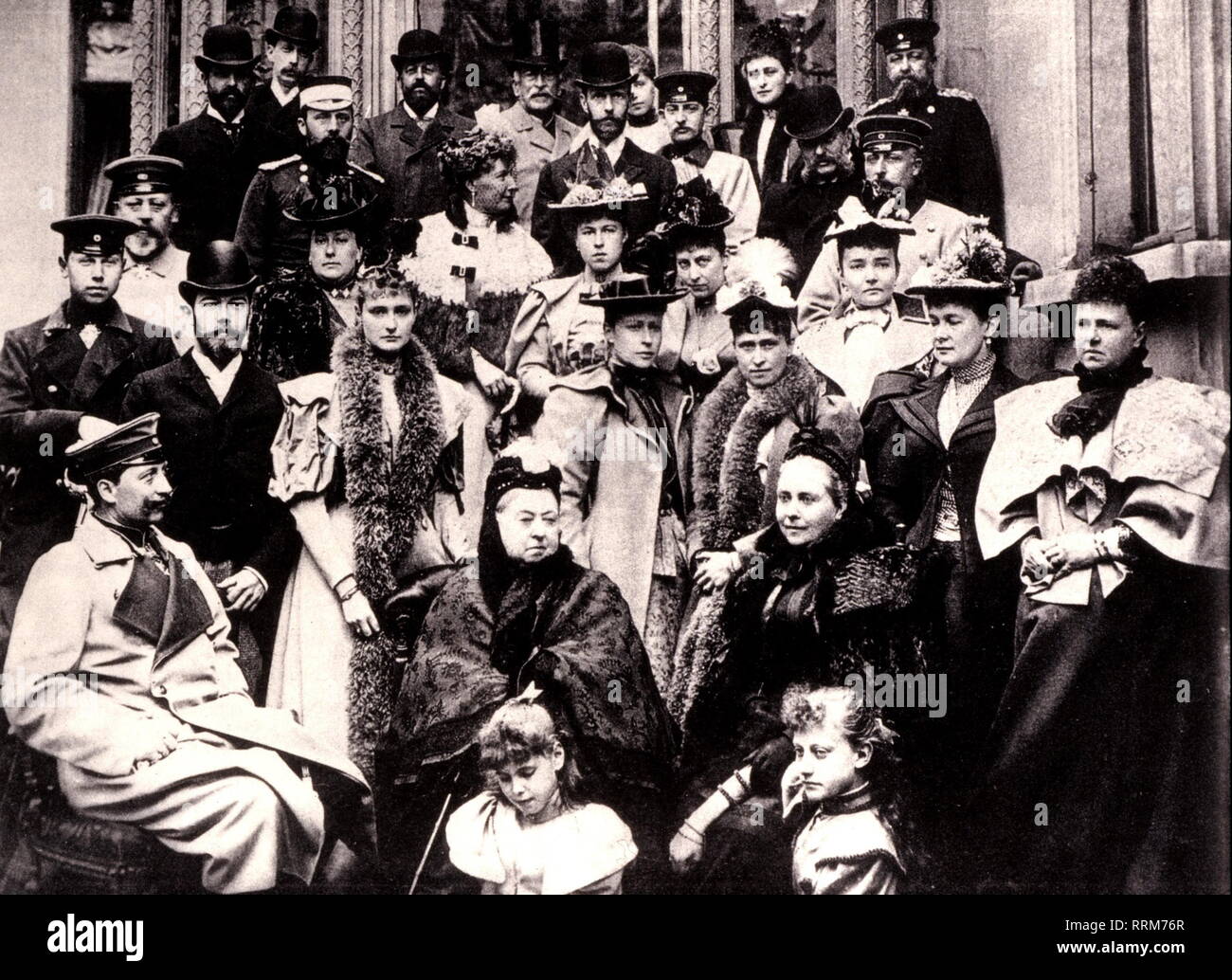 Victoria mi, 24.5.1819 - 22.1.1901, regina di Gran Bretagna e Irlanda 1837 - 1901, con la sua famiglia in Coburg, 1889, Additional-Rights-Clearance-Info-Not-Available Foto Stock