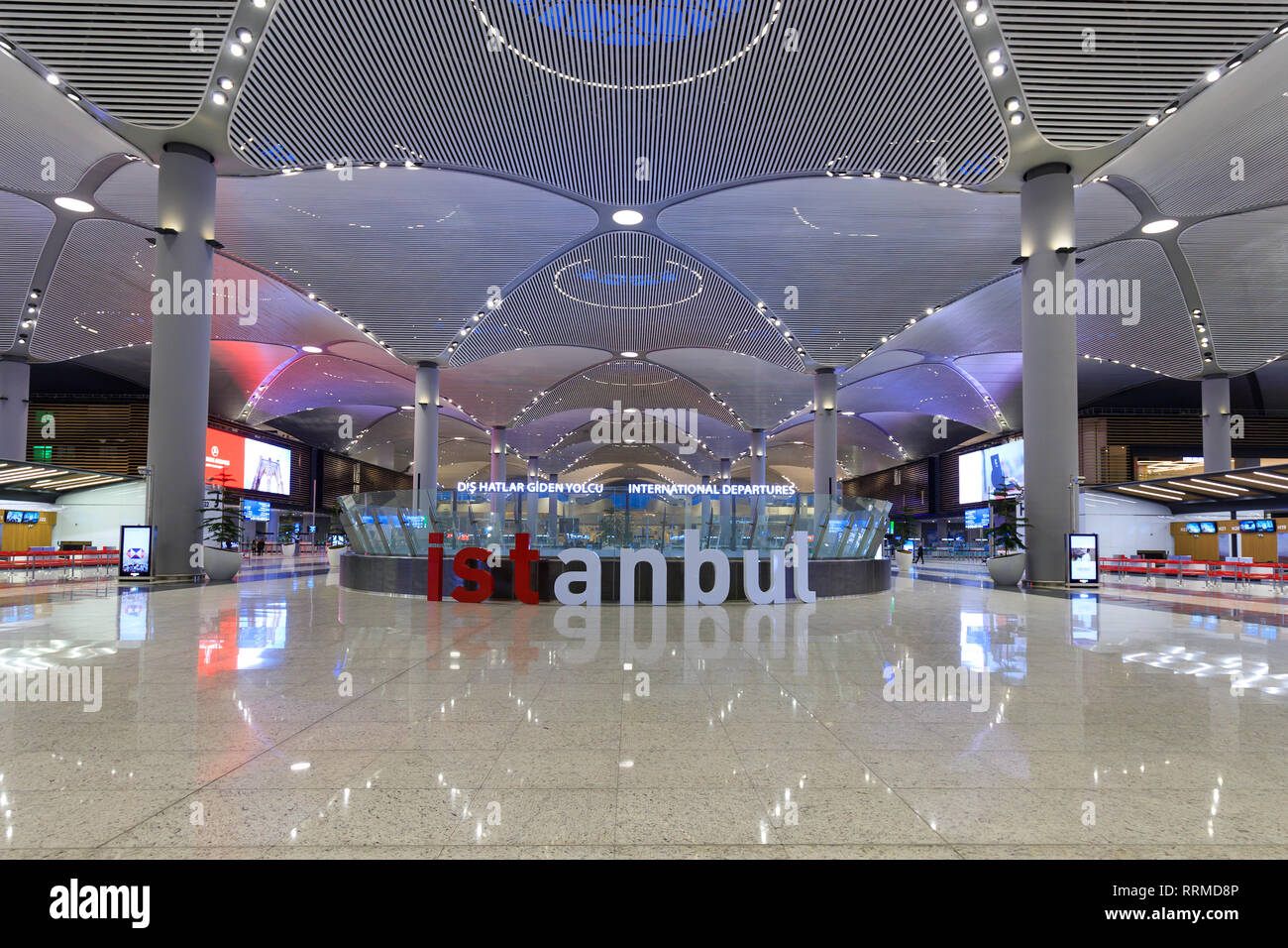 Istanbul/Turchia, 12 Febbraio 2019: Istanbul nuovo aeroporto (ISL/LFTM) sarà presto aperto e sostituisce l'aeroporto Atatürk (IST/LBTA). Foto Stock