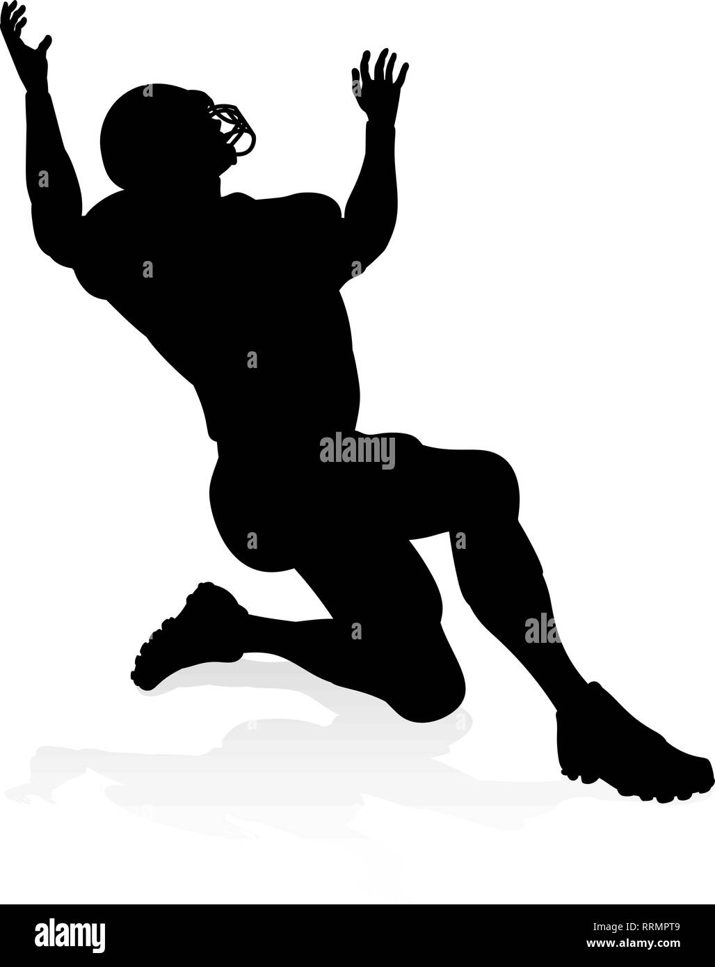 Silhouette giocatore di football americano Illustrazione Vettoriale
