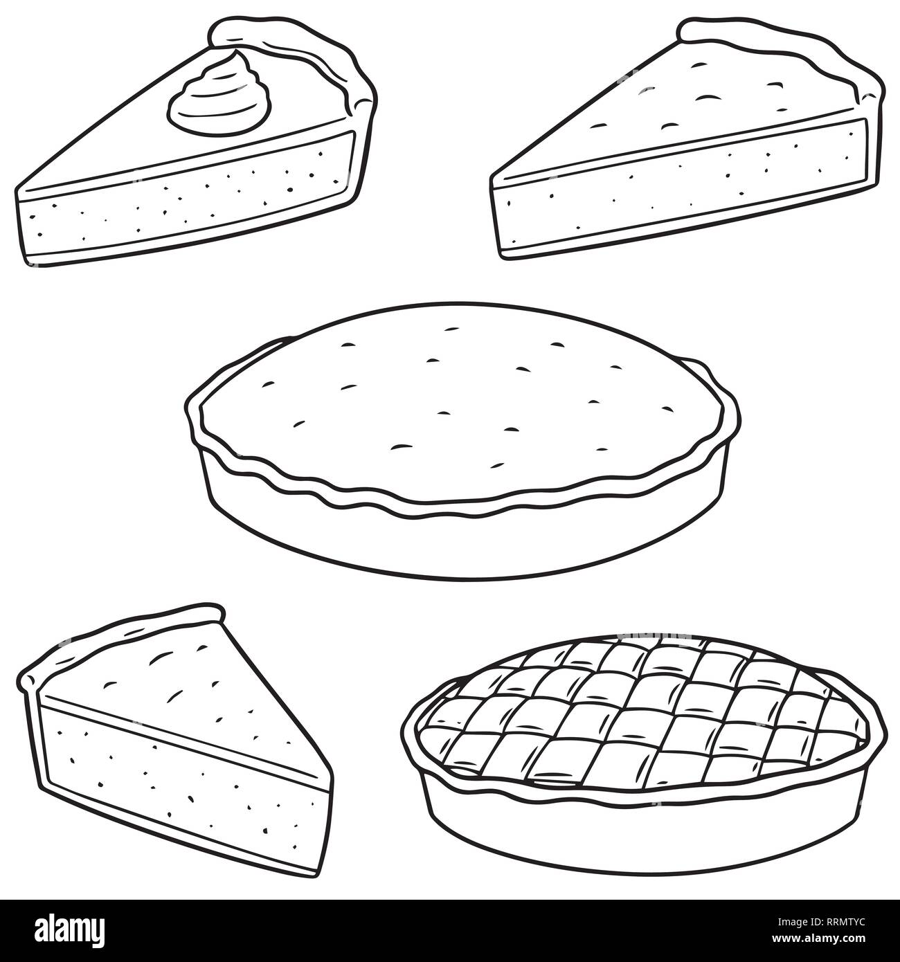 Set di vettore di torta Illustrazione Vettoriale