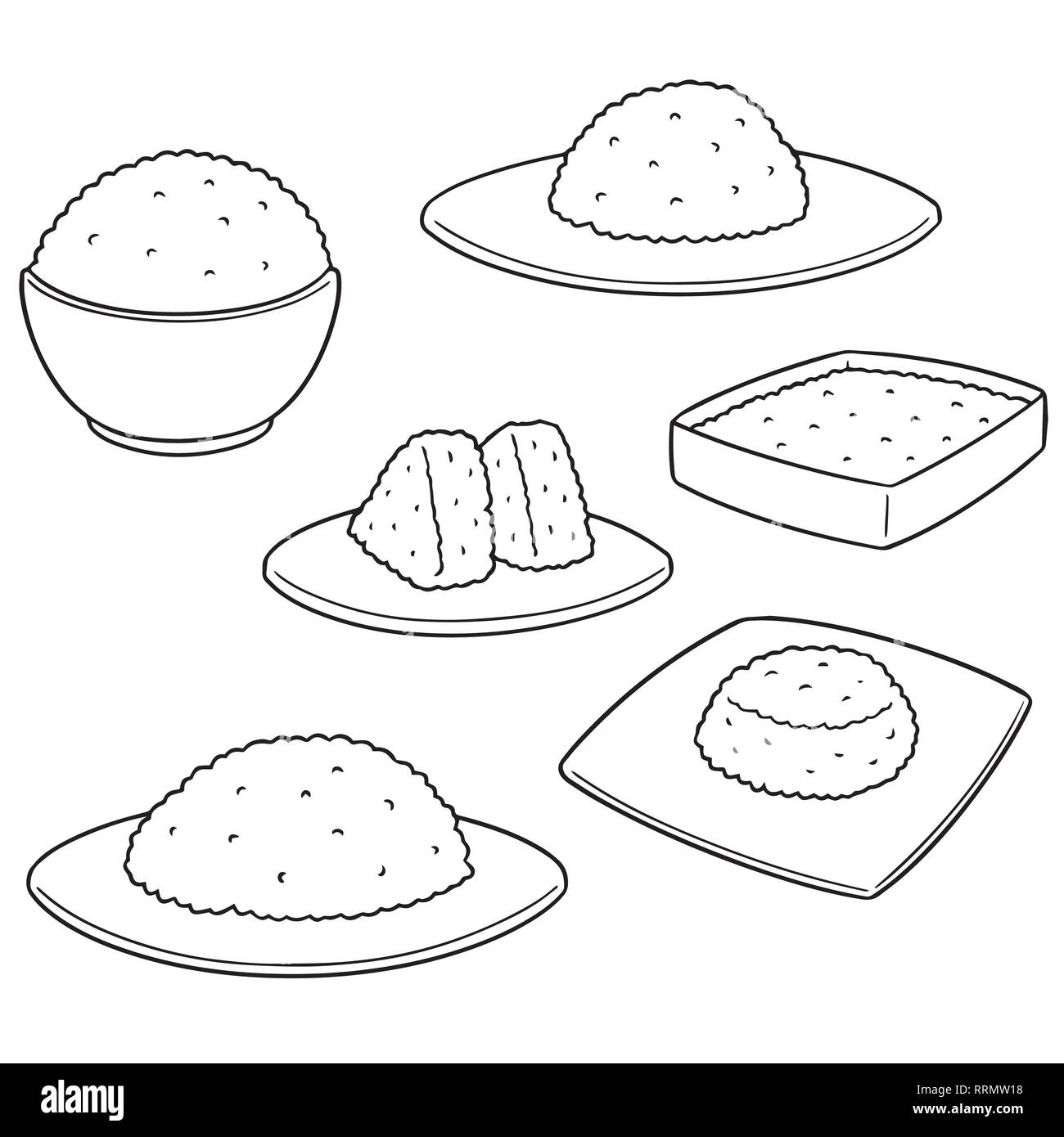 Set di vettore di riso Illustrazione Vettoriale