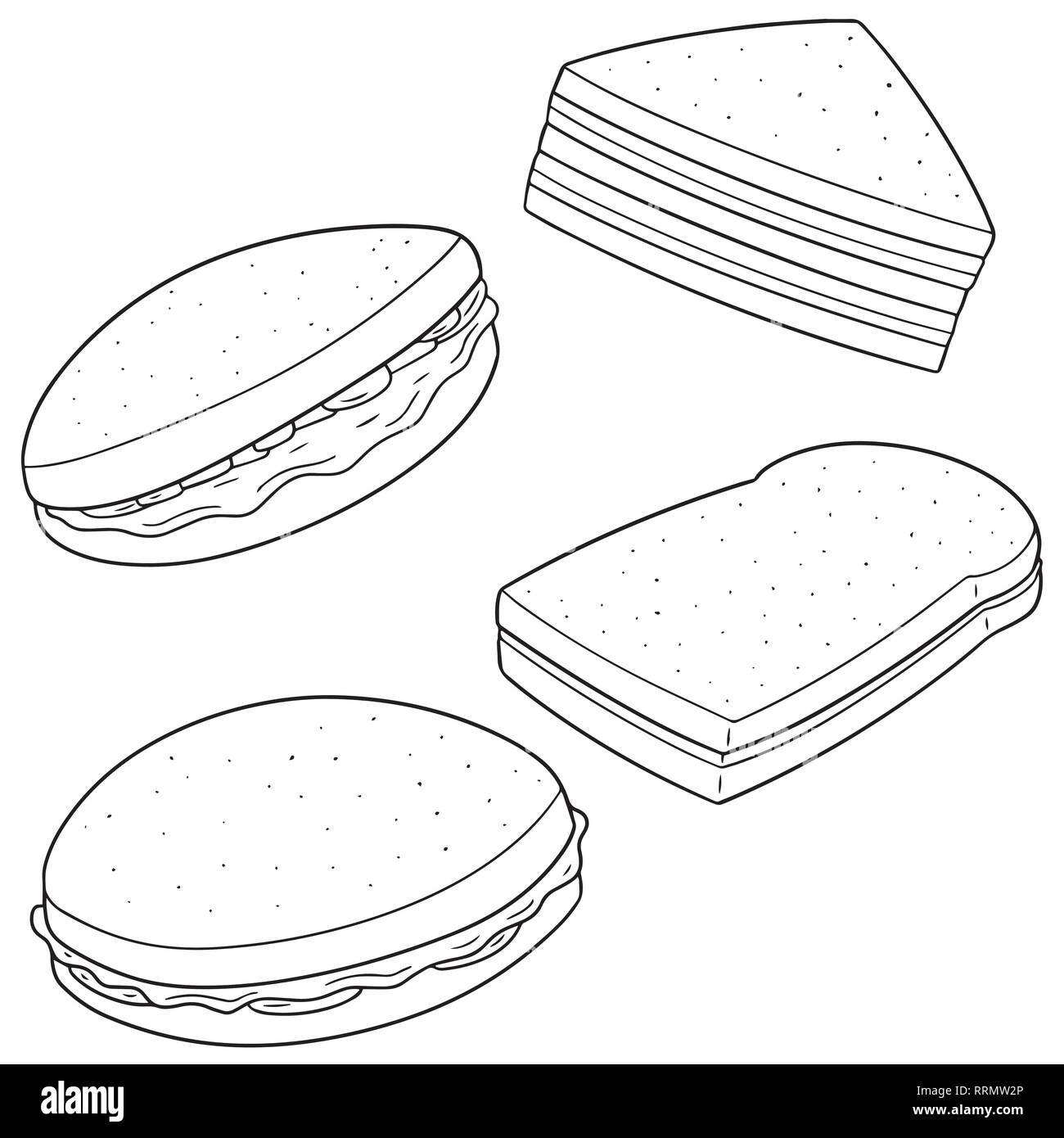 Set di vettore di sandwich Illustrazione Vettoriale