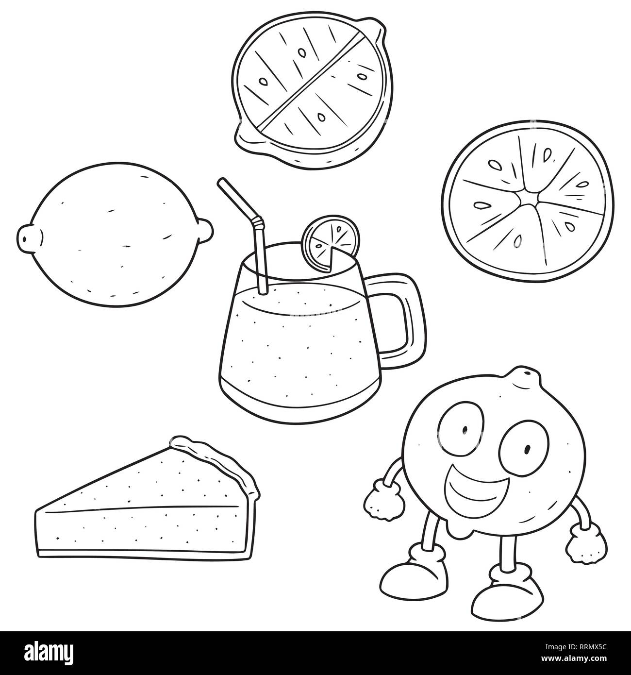 Set di vettore di limone Illustrazione Vettoriale