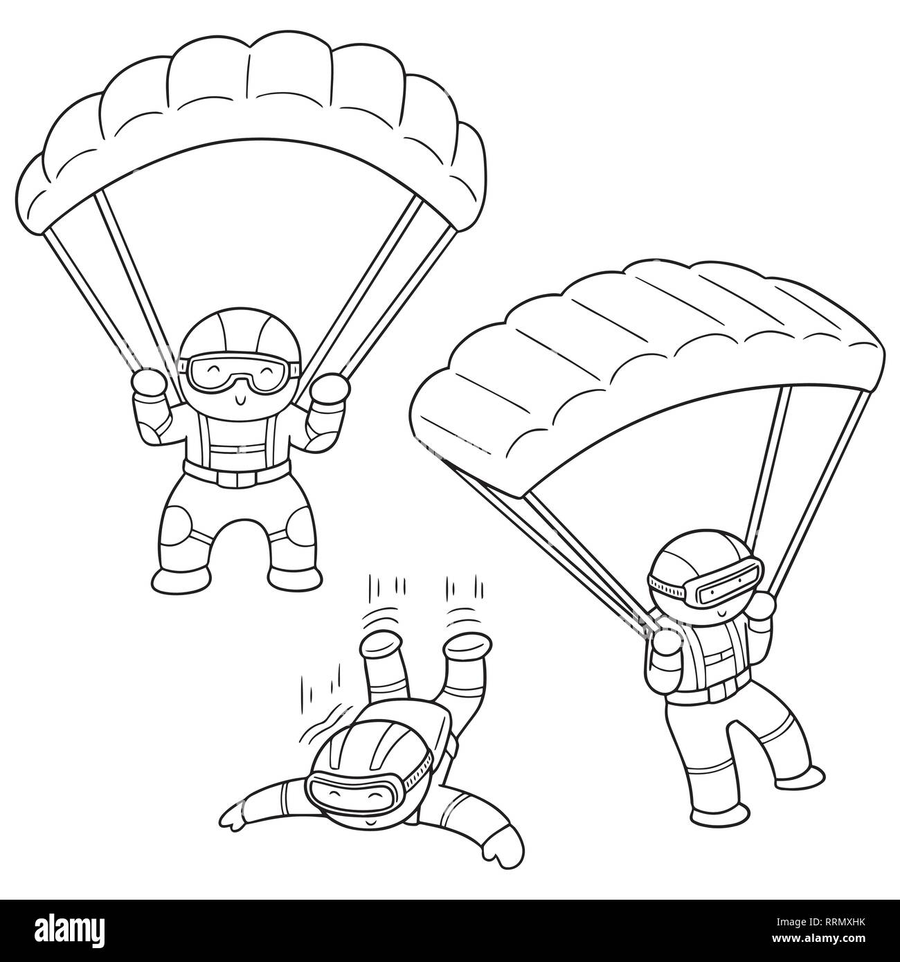 Set di vettore di parachuter Illustrazione Vettoriale