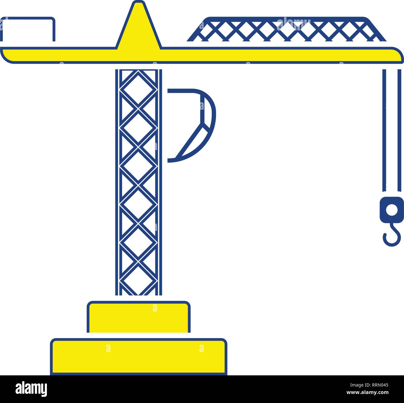 Icona della gru. Linea sottile design. Illustrazione Vettoriale. Illustrazione Vettoriale