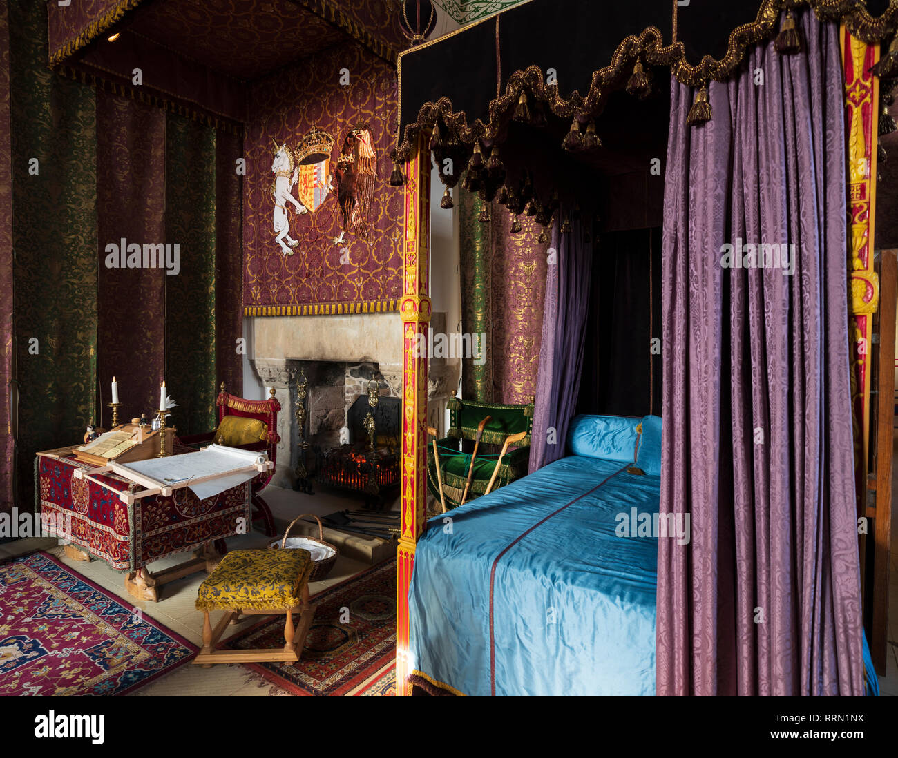 Queen's bedchamber al Castello di Stirling, Stirling, Scozia UK Foto Stock