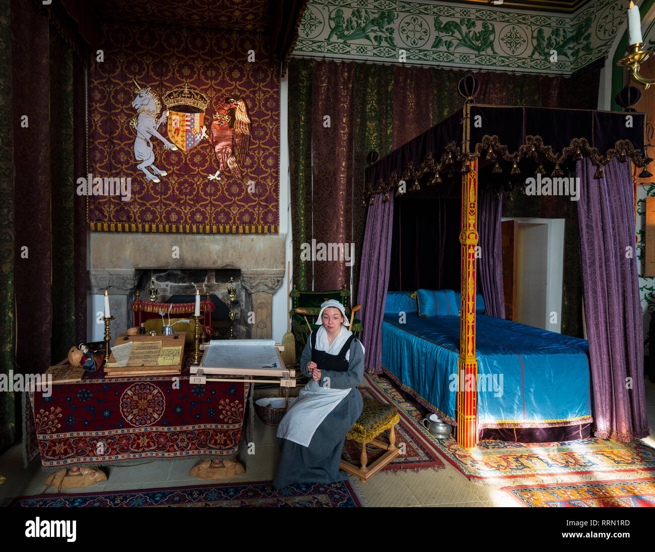 Queen's bedchamber al Castello di Stirling, Stirling, Scozia UK Foto Stock