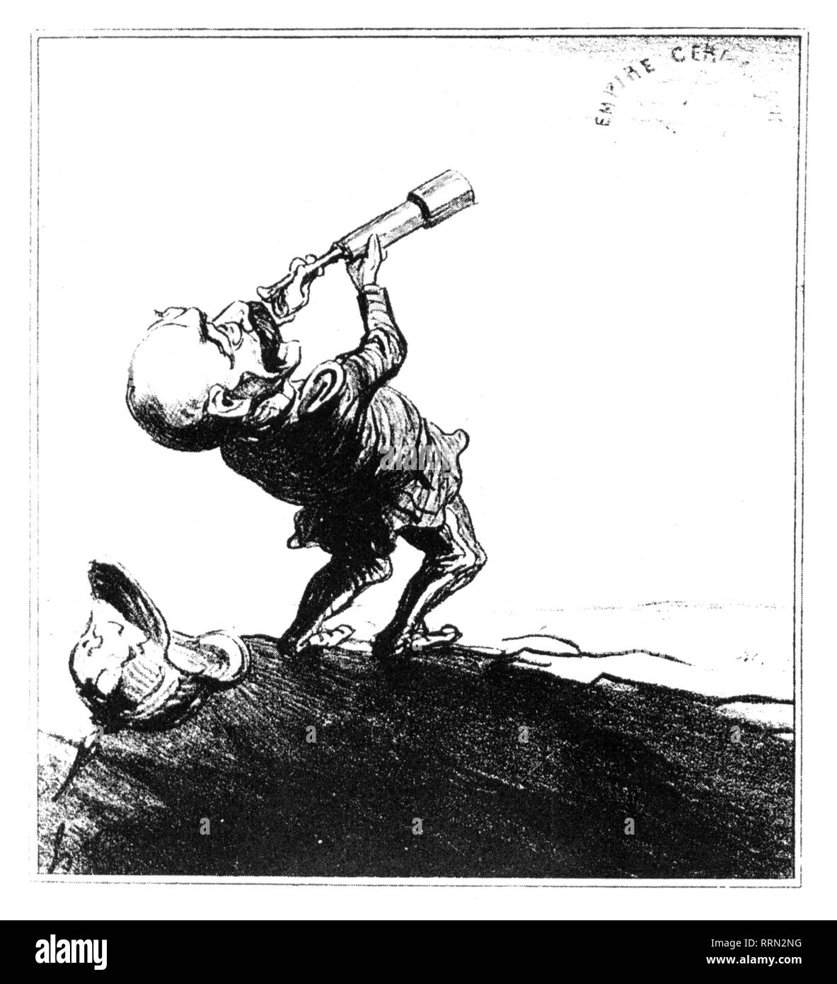 Bismarck Otto von, 1.4.1815 - 30.7.1898, uomo politico tedesco, caricatura, l'astronomo Bismarck spot il star 'Impero Tedesco', disegno di Honore Daumier, broadsheet, Parigi, 1870 / 1871, Additional-Rights-Clearance-Info-Not-Available Foto Stock