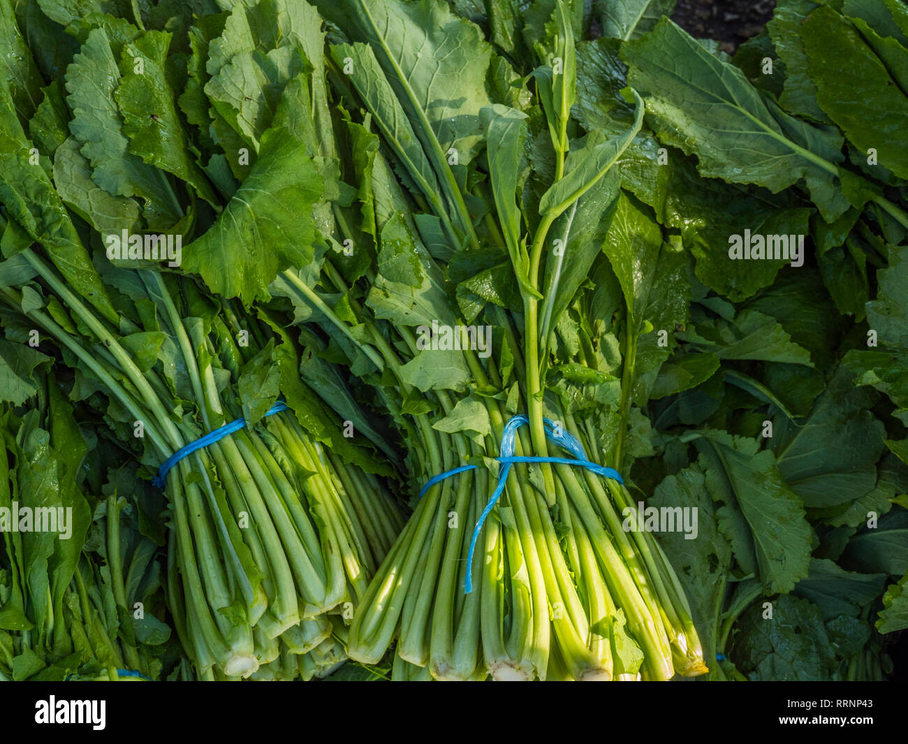 Verdi al mercato di strada Foto Stock