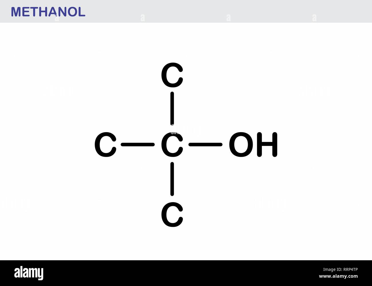 L'illustrazione di una molecola di metanolo strutturali Illustrazione Vettoriale