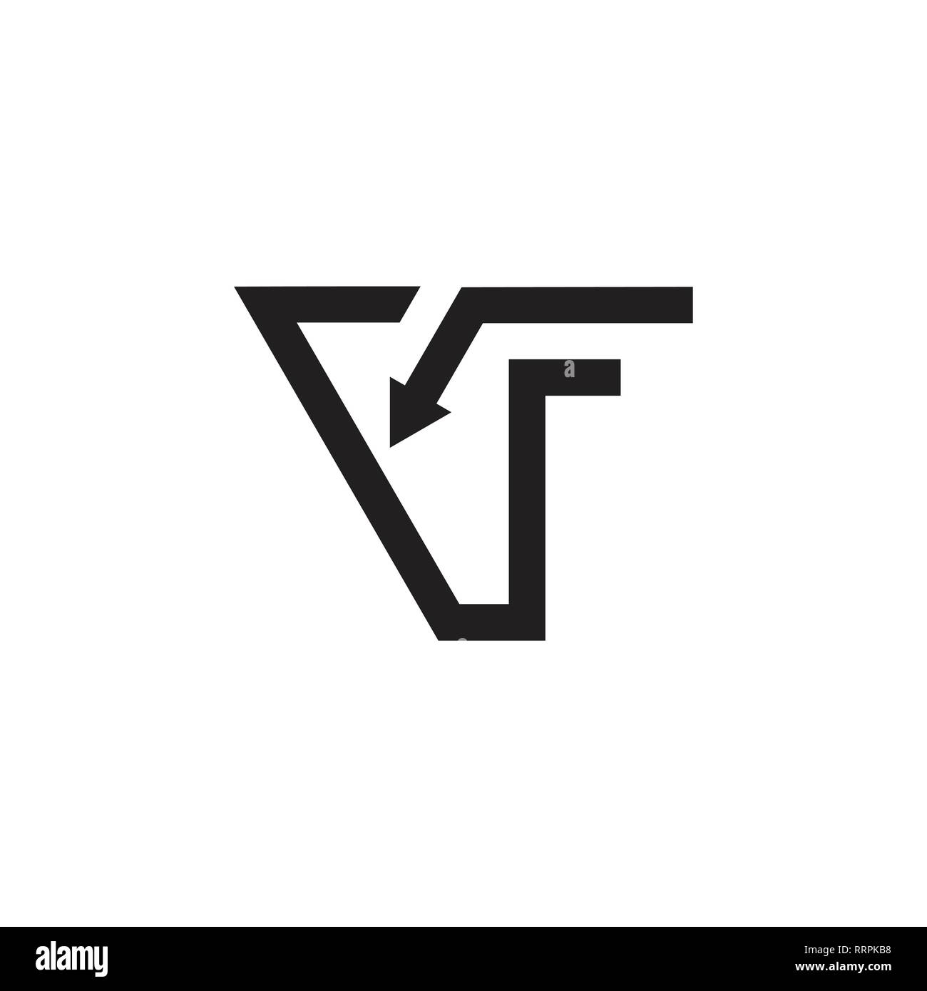 Lettera astratta vf linea geometrica freccia vettore logo Illustrazione Vettoriale