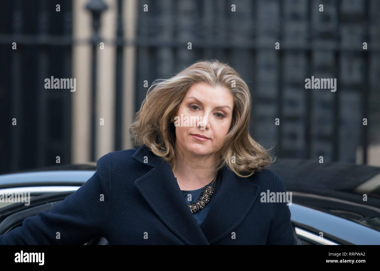 A Downing Street, Londra, Regno Unito. Il 26 febbraio 2019. Penny Mordaunt, Segretario di Stato per lo Sviluppo Internazionale, Sviluppo Internazionale segretario a Downing Street per settimanale riunione del gabinetto. Credito: Malcolm Park/Alamy Live News. Foto Stock