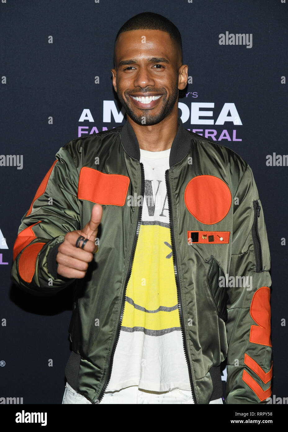 New York, Stati Uniti d'America. Il 25 febbraio, 2019. Eric West assiste il NY speciale proiezione per Tyler Perry's "Madea funerale di famiglia' al teatro SVA il 25 febbraio 2019 nella città di New York. Credito: Erik Pendzich/Alamy Live News Foto Stock