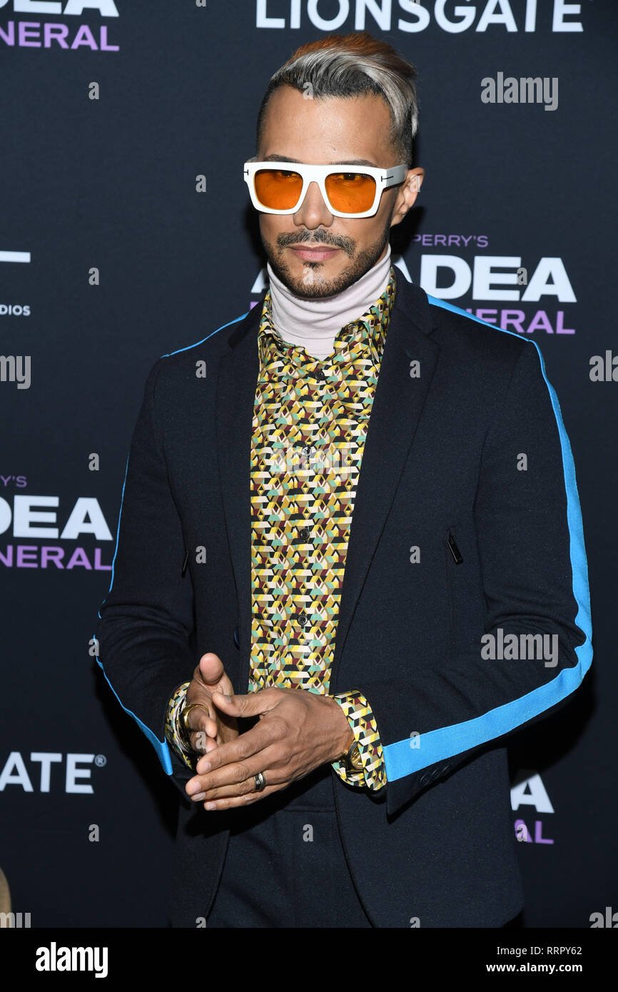 New York, Stati Uniti d'America. Il 25 febbraio, 2019. Jay Manuel assiste il NY speciale proiezione per Tyler Perry's "Madea funerale di famiglia' al teatro SVA il 25 febbraio 2019 nella città di New York. Credito: Erik Pendzich/Alamy Live News Foto Stock