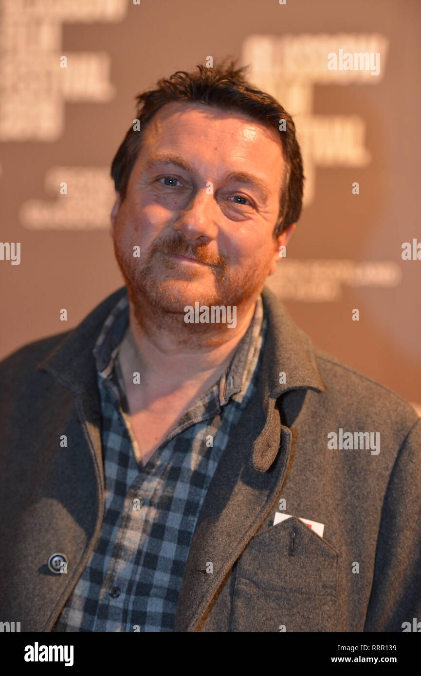 Glasgow, Regno Unito. 26 Febbraio, 2019. Direttore, Michael Hines da TV hit show, ancora in gioco, visto sul tappeto rosso al Glasgow Film Theatre. Credito: Colin Fisher/Alamy Live News Foto Stock