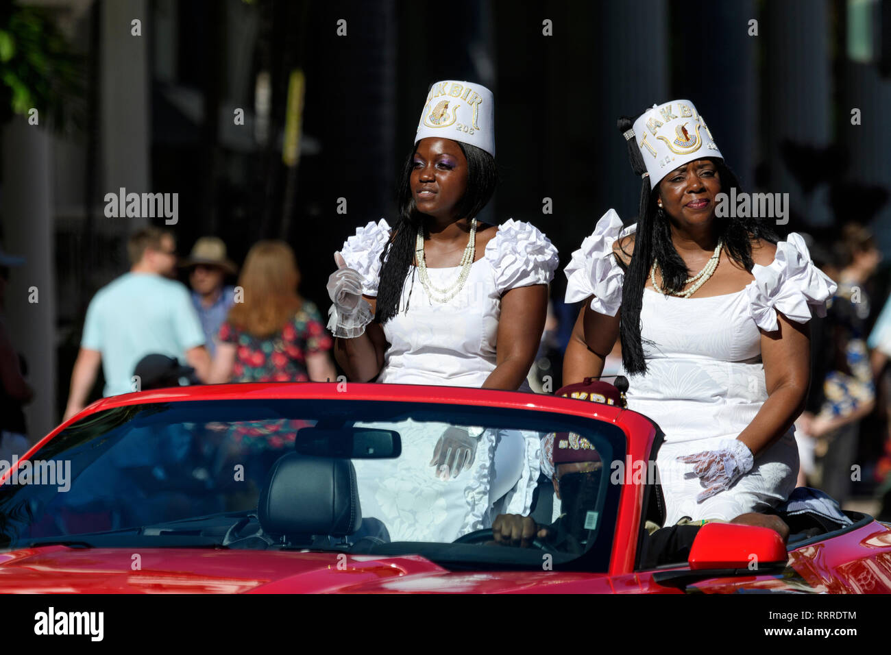 South Pacific Island, STATI UNITI D'AMERICA, Hawaii, Hawaiian, Oahu, Honolulu, Waikiki, Martin Luther King parata del giorno Foto Stock