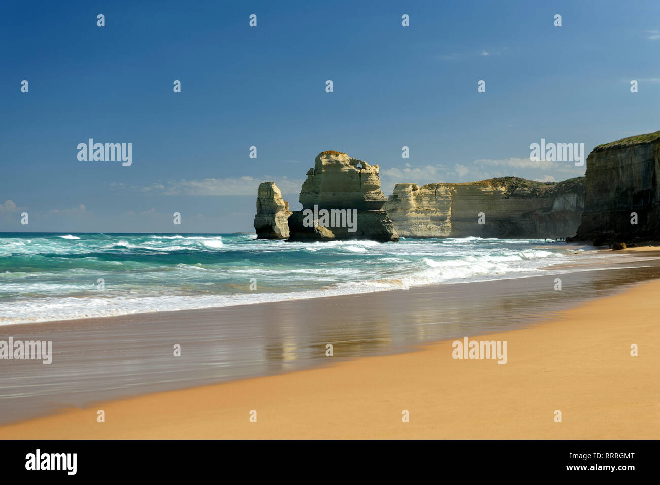 Oceania e Australia, australiano, Sotto, Victoria, Parco Nazionale di Port Campbell, i dodici Apostoli, Spiaggia di Gibson passi Foto Stock