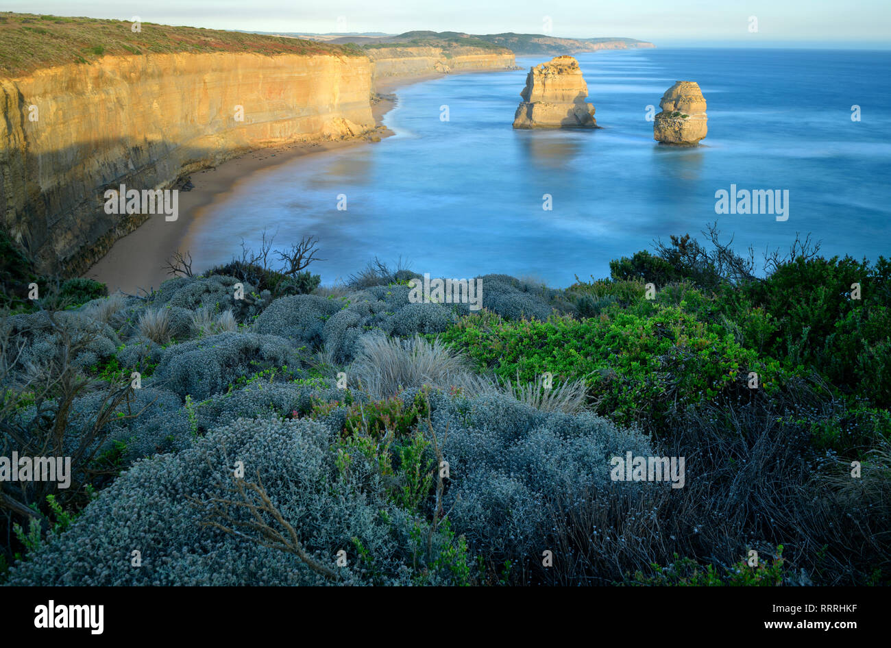 Oceania e Australia, australiano, Sotto, Victoria, Parco Nazionale di Port Campbell, i dodici Apostoli, sunrise Foto Stock