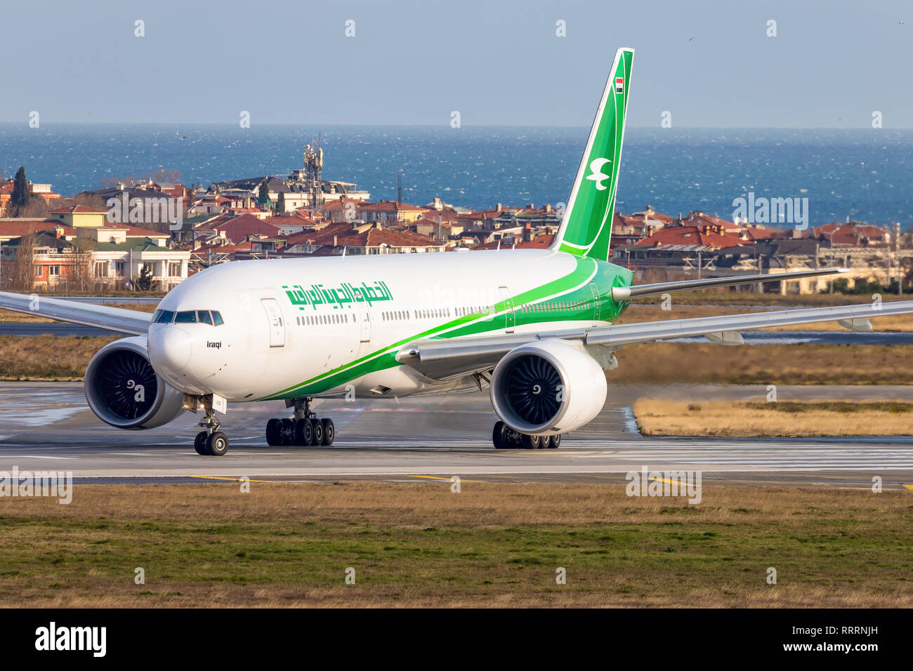 BoeingIstanbul/Turchia, 12 Febbraio 2019: Irachena boeing 777 a Istanbul nuovo aeroporto (ISL/LFTM) Foto Stock