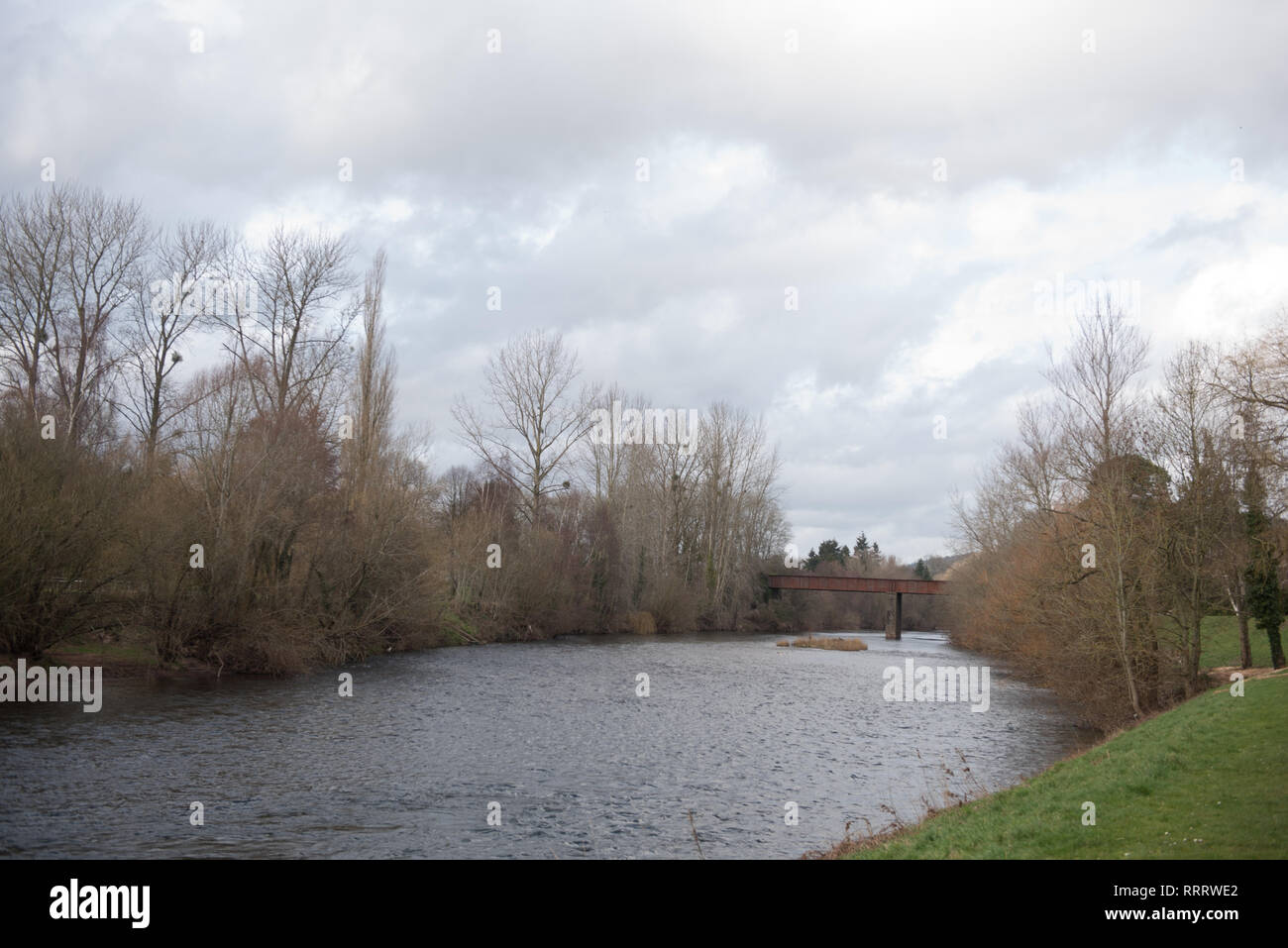Ponte sul fiume uso del Galles Foto Stock