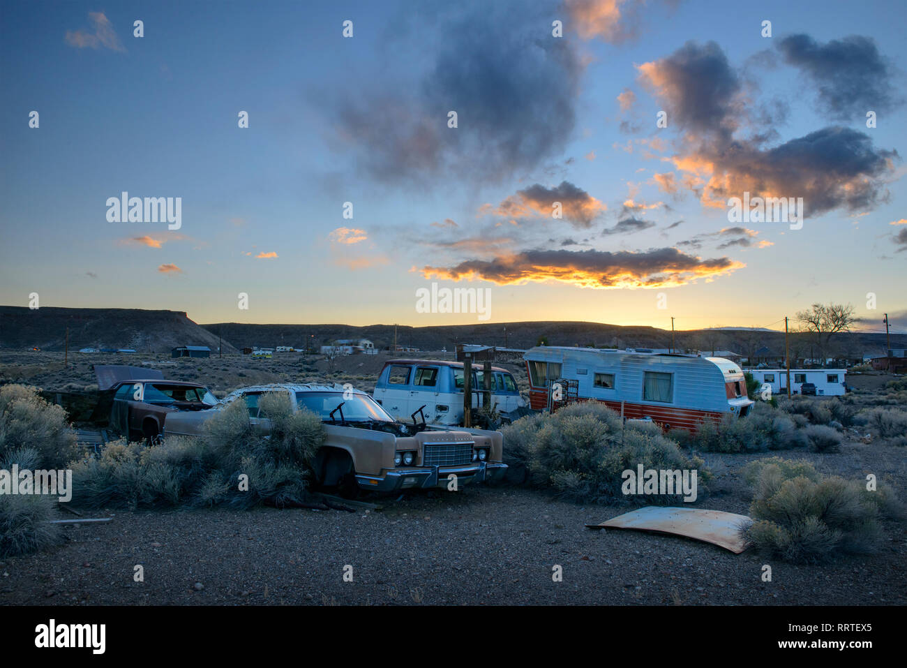 America del Nord, America, Americana, STATI UNITI D'AMERICA, Nevada, Esmeralda County, Goldfield, città fantasma Foto Stock