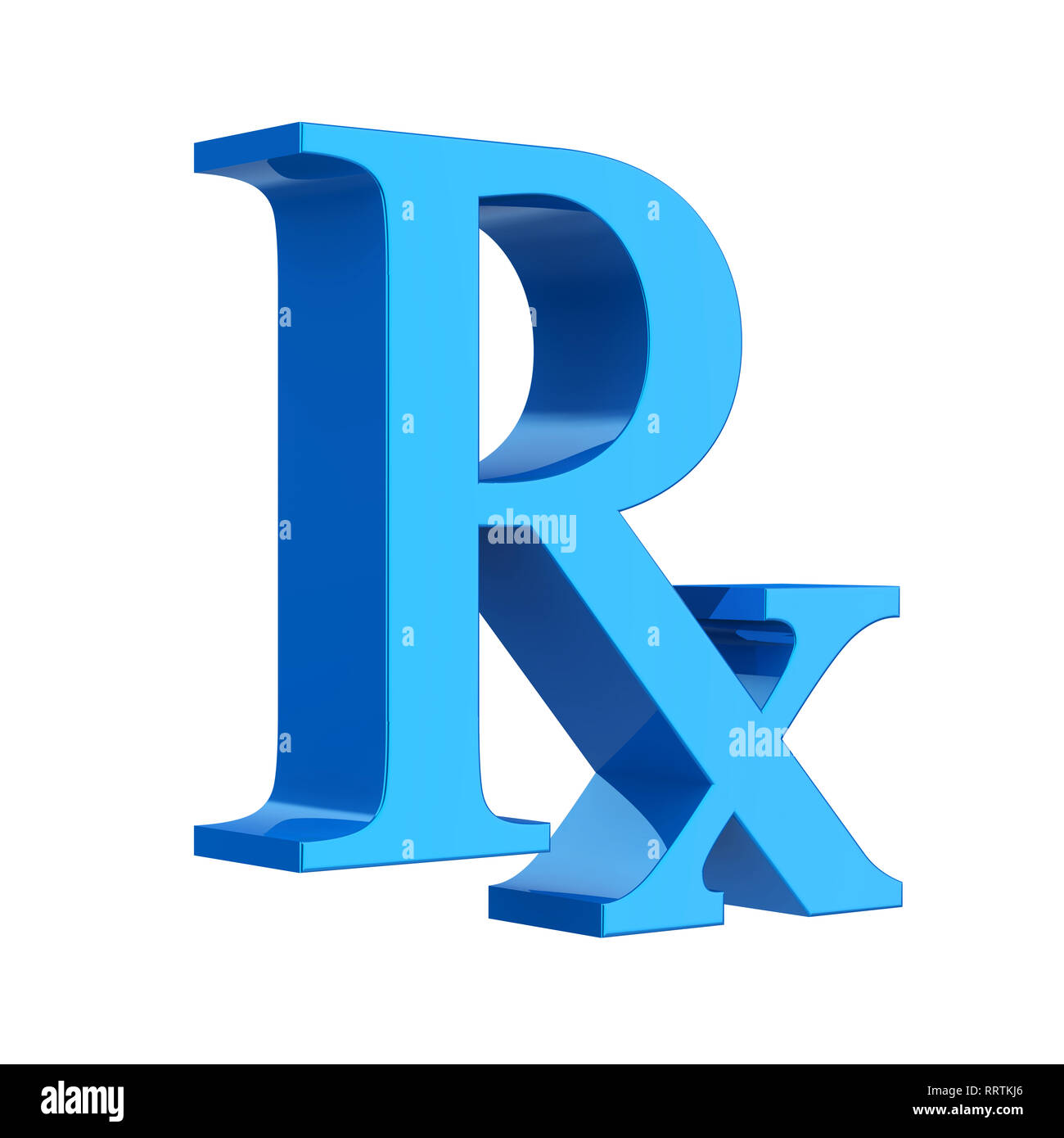 RX Medicina di prescrizione simbolo isolato Foto Stock