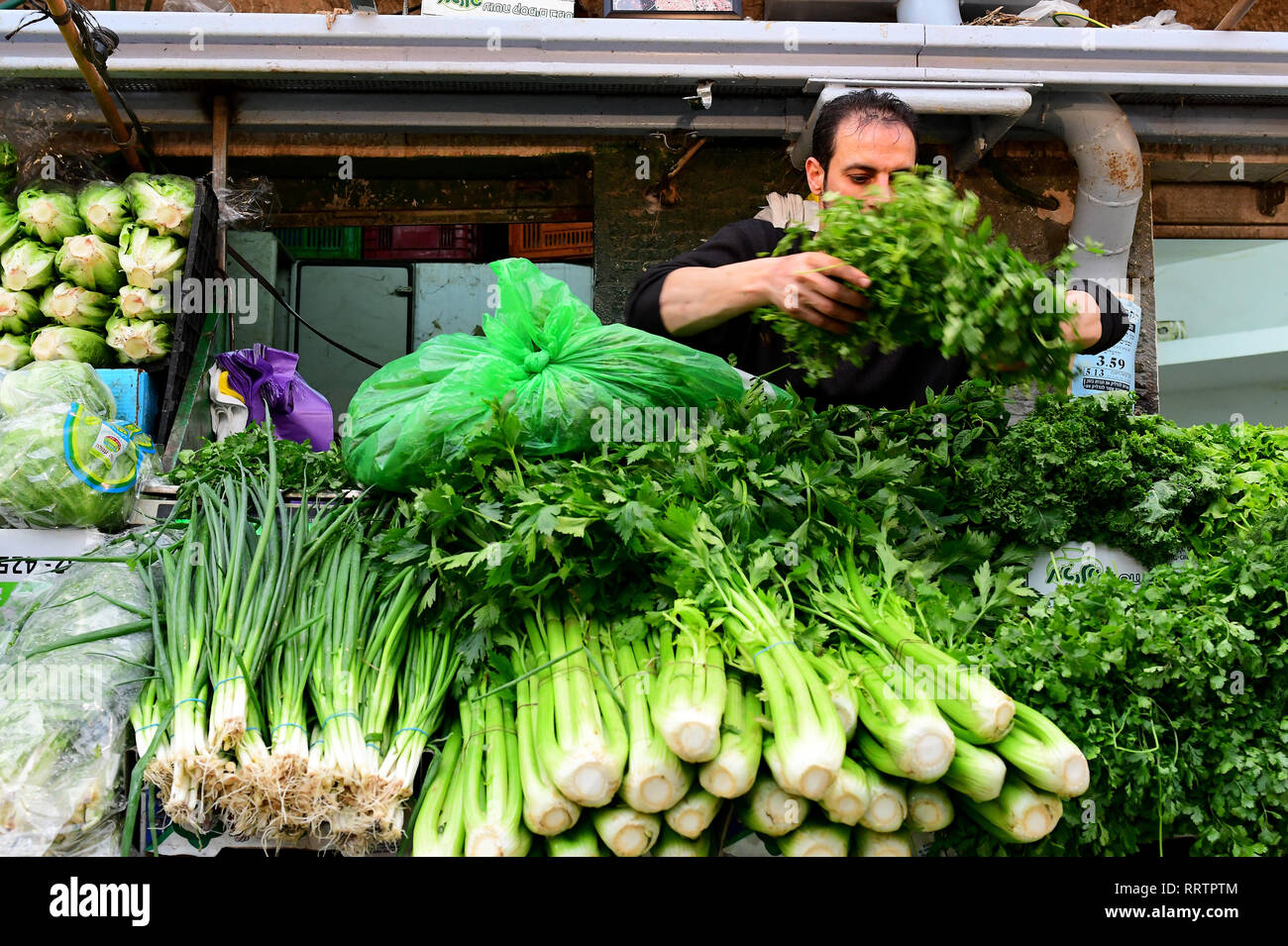 Mercato di Yehuda, Gerusalemme Foto Stock