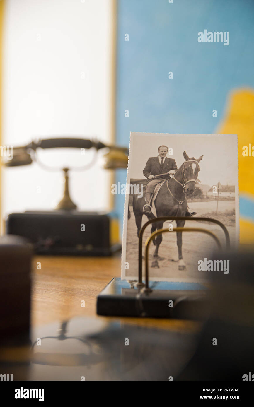 Il Museo Storico della Città di Cracovia, Oskar Schindler's desk, Polonia Foto Stock