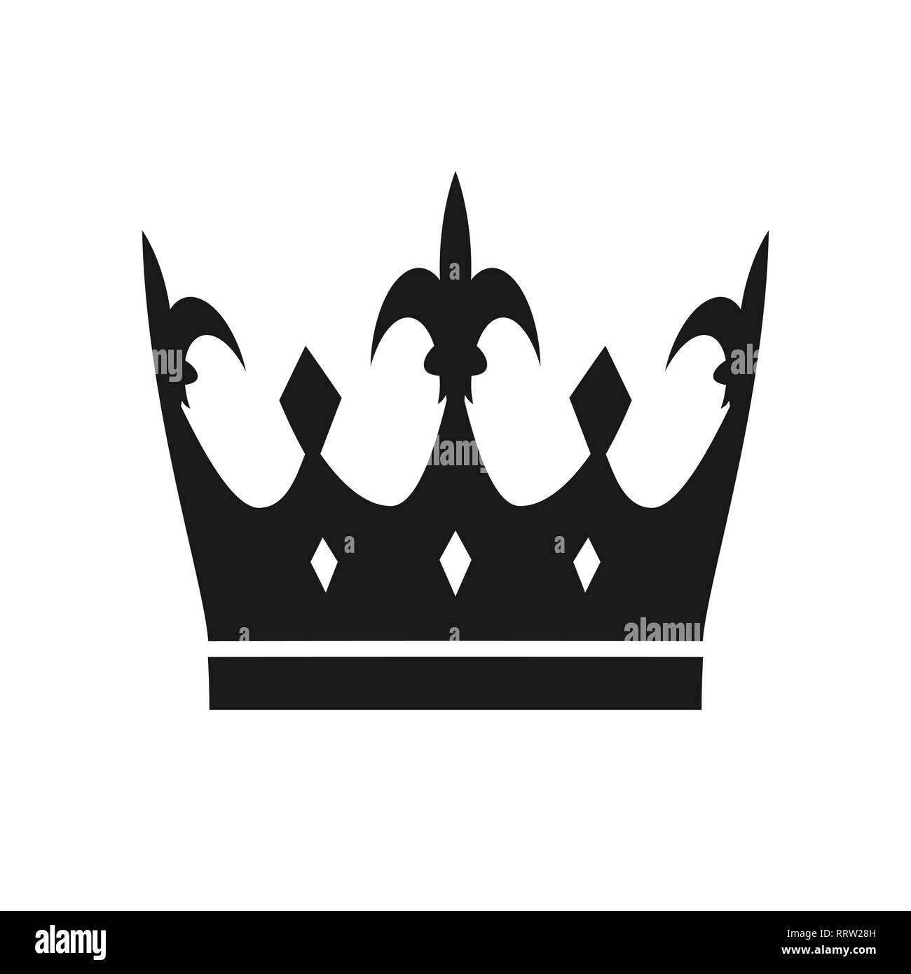 Icona di corona in elegante stile piatto isolato su sfondo bianco. Royal simbolo per il vostro web site design, logo, app, UI. Illustrazione Vettoriale Illustrazione Vettoriale