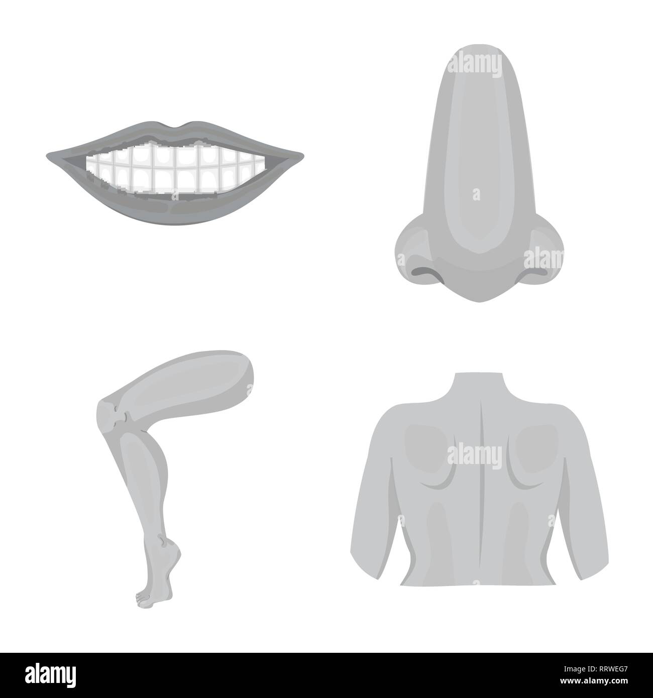 Illustrazione Vettoriale di corpo e una parte simbolo. Set di corpo e stock di anatomia illustrazione vettoriale. Illustrazione Vettoriale