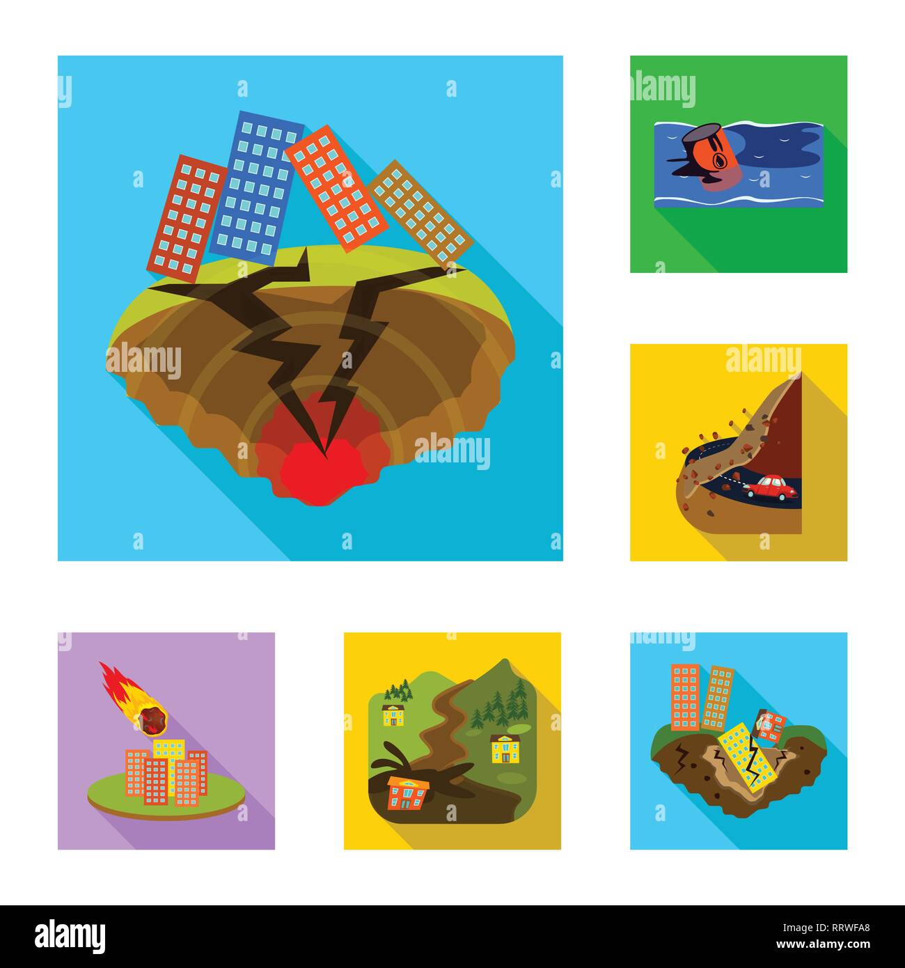 Il design del vettore di collasso e l'icona dell'ambiente. Raccolta di crollo e angoscia simbolo azionario per il web. Illustrazione Vettoriale