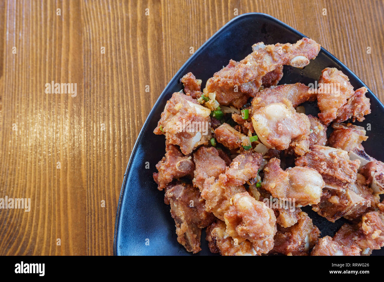 Immagine ravvicinata di un profondo fritto in stile Cinese con la carne di maiale, abbiamo mangiato a Los Angeles in California Foto Stock