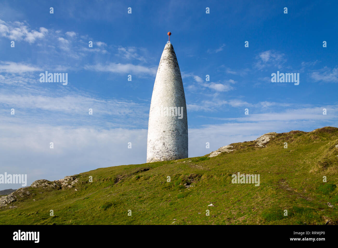 Il radiofaro in ingresso al porto di Baltimore West Cork in Irlanda Foto Stock