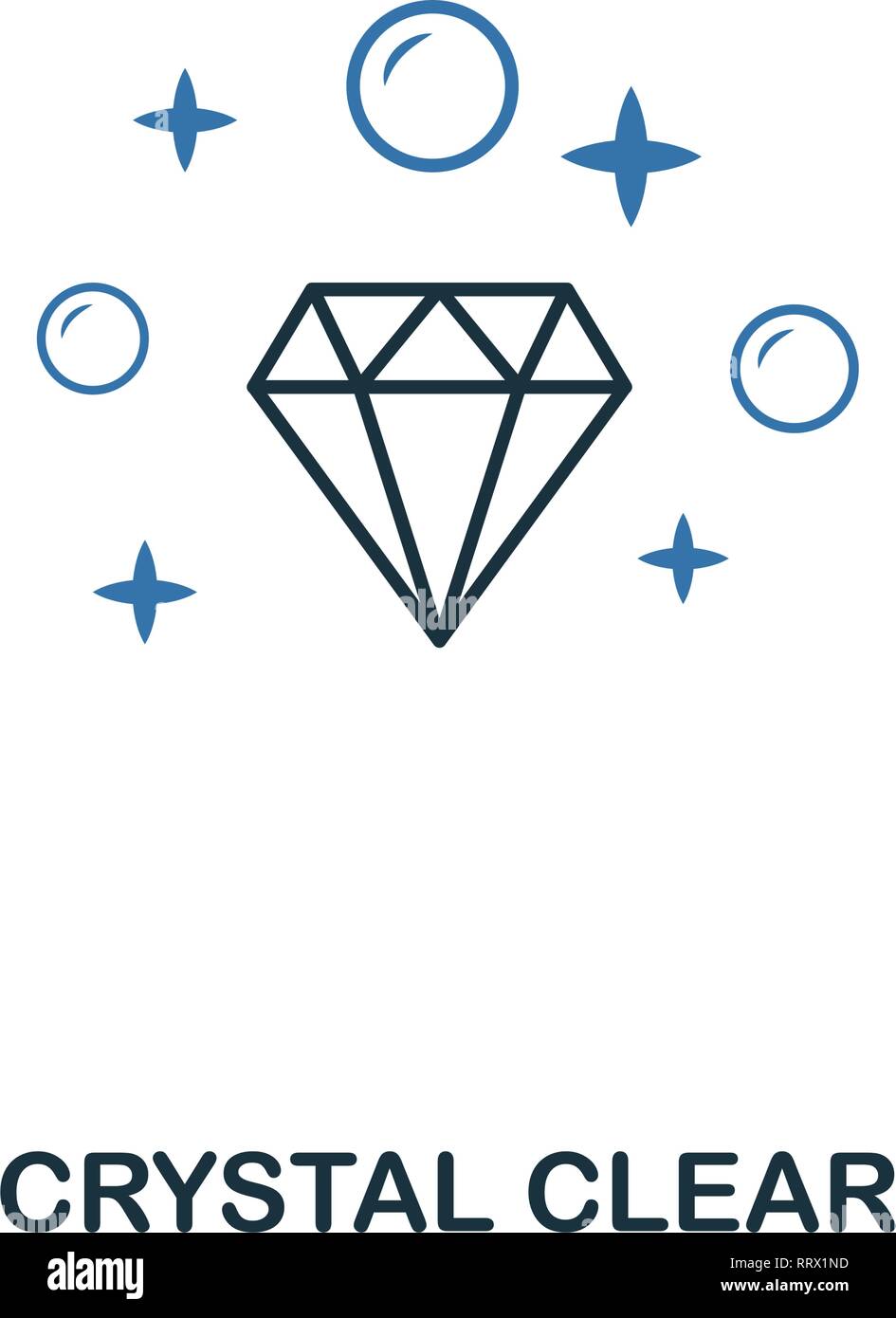 Crystal Clear icona. Creative due colori design dalla pulizia raccolta di icone. Interfaccia utente e UX utilizzo. Illustrazione di crystal clear icona. Pittogramma isolato Illustrazione Vettoriale